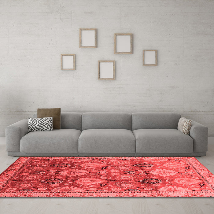Industrial Red Washable Rugs