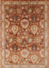 Mid-Century Modern Mahogany Brown Oriental Rug, urb3120