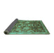 Sideview of Oriental Turquoise Industrial Rug, urb3120turq