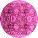 Round Oriental Pink Industrial Rug, urb3120pnk