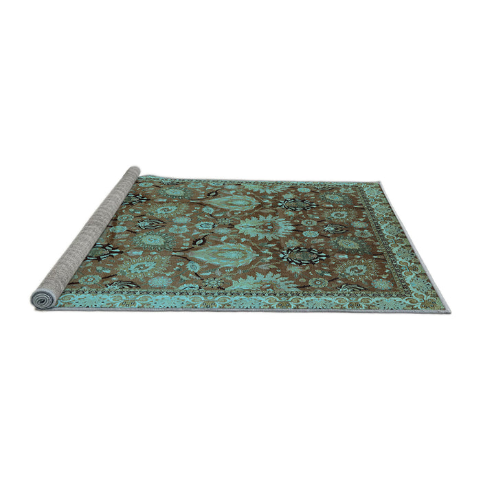 Sideview of Machine Washable Oriental Light Blue Industrial Rug, wshurb3120lblu