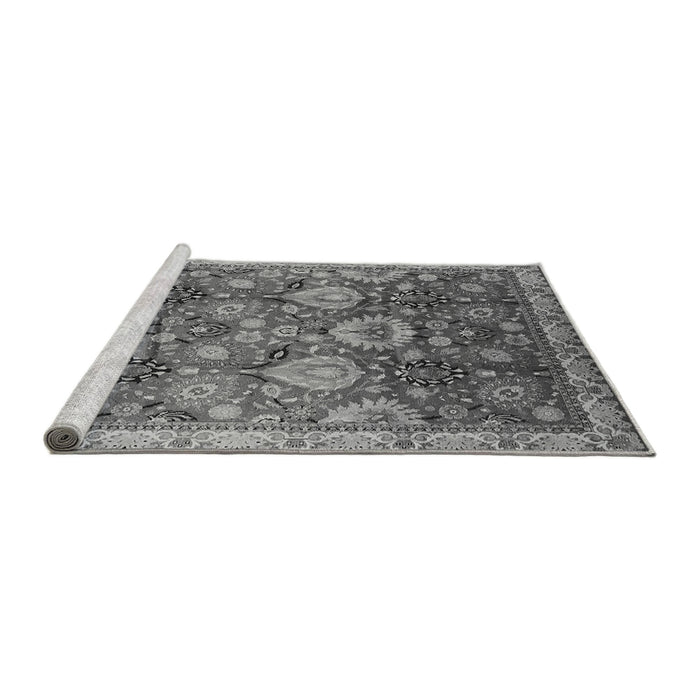 Sideview of Machine Washable Oriental Gray Industrial Rug, wshurb3120gry