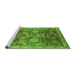 Sideview of Machine Washable Oriental Green Industrial Area Rugs, wshurb3120grn