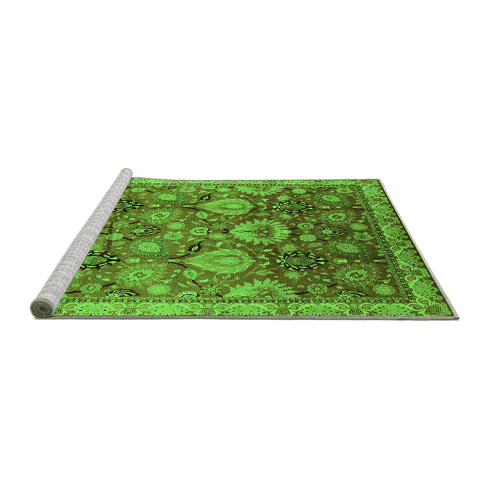 Sideview of Machine Washable Oriental Green Industrial Area Rugs, wshurb3120grn