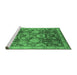 Sideview of Machine Washable Oriental Emerald Green Industrial Area Rugs, wshurb3120emgrn