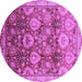 Round Oriental Purple Industrial Rug, urb3120pur