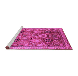 Sideview of Machine Washable Oriental Pink Industrial Rug, wshurb3120pnk