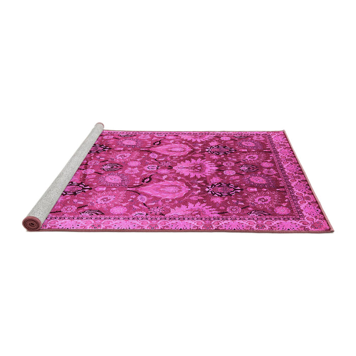 Sideview of Machine Washable Oriental Pink Industrial Rug, wshurb3120pnk