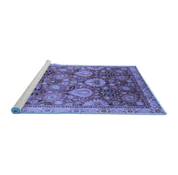 Sideview of Machine Washable Oriental Blue Industrial Rug, wshurb3120blu