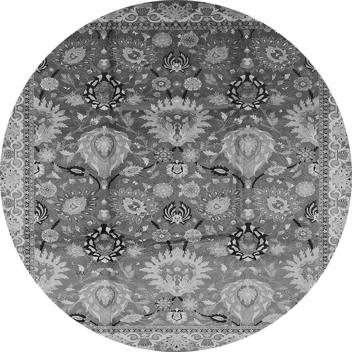 Round Oriental Gray Industrial Rug, urb3120gry