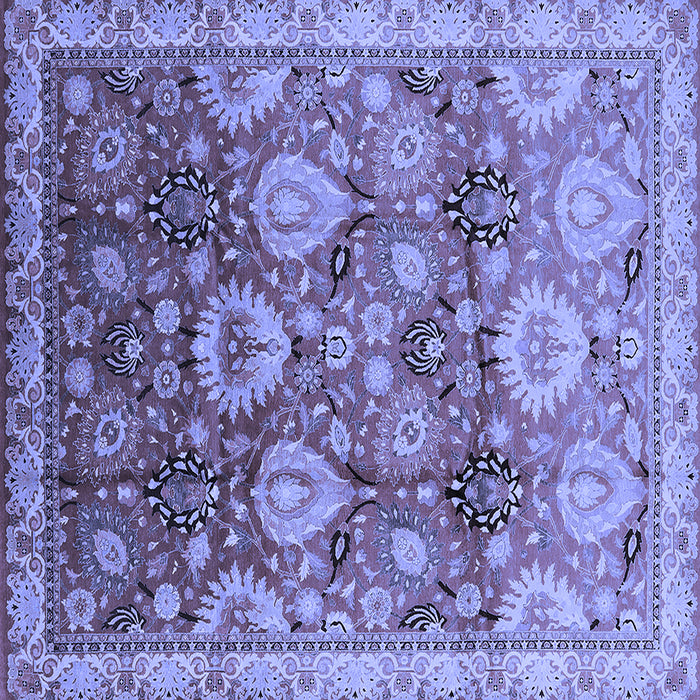 Square Machine Washable Oriental Blue Industrial Rug, wshurb3120blu