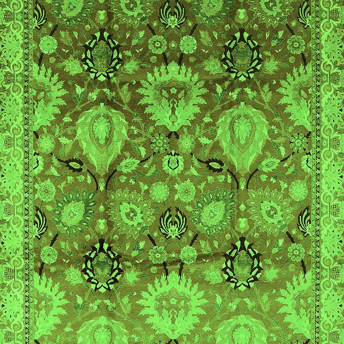 Machine Washable Oriental Green Industrial Area Rugs, wshurb3120grn