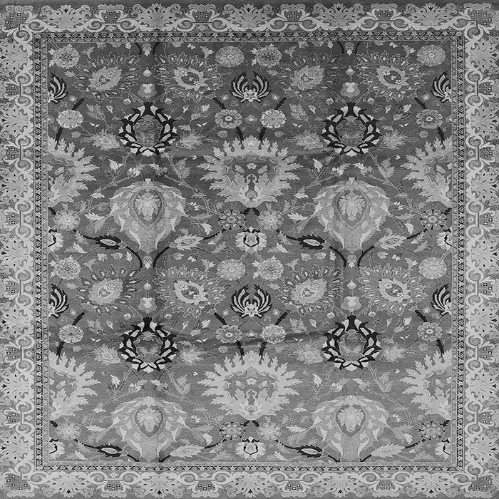 Square Machine Washable Oriental Gray Industrial Rug, wshurb3120gry