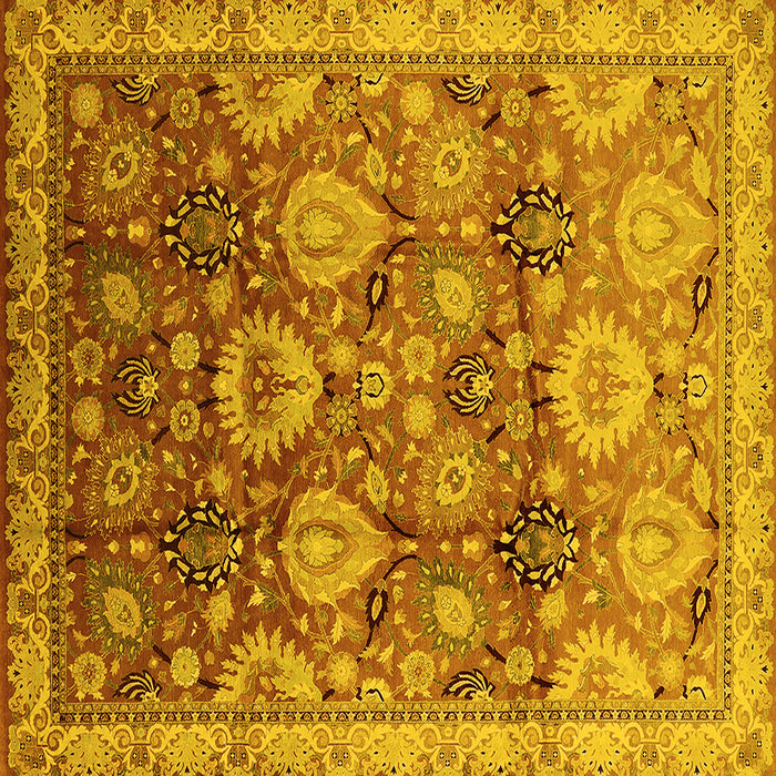 Square Oriental Yellow Industrial Rug, urb3120yw