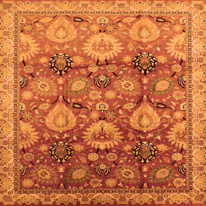 Square Oriental Orange Industrial Rug, urb3120org