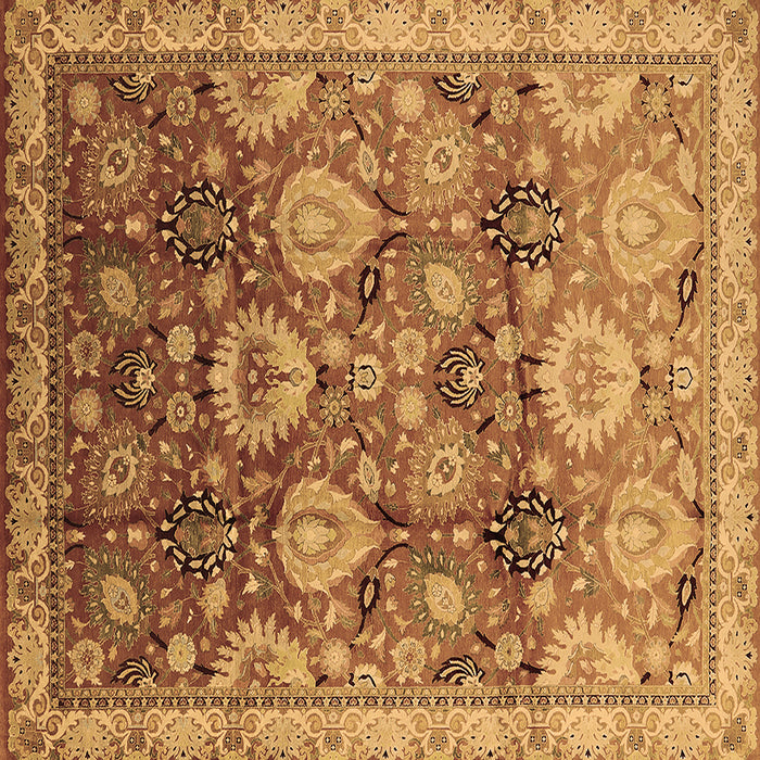 Square Machine Washable Oriental Brown Industrial Rug, wshurb3120brn