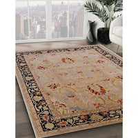 Mid-Century Modern Sienna Brown Oriental Rug, urb3121