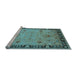 Sideview of Machine Washable Oriental Light Blue Industrial Rug, wshurb3121lblu