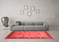 Machine Washable Oriental Red Industrial Rug, wshurb3121red