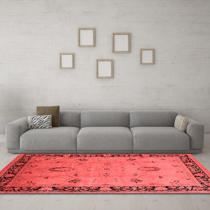 Industrial Red Washable Rugs