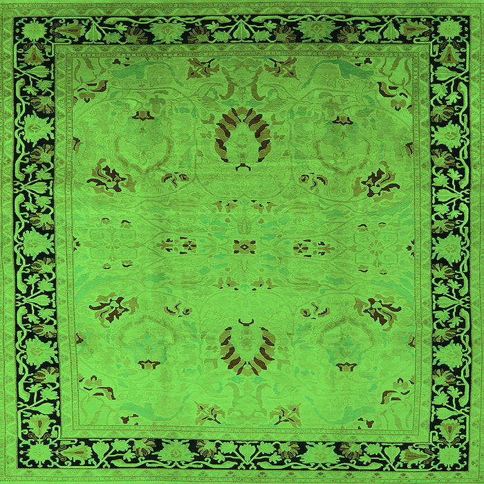 Square Oriental Green Industrial Rug, urb3121grn