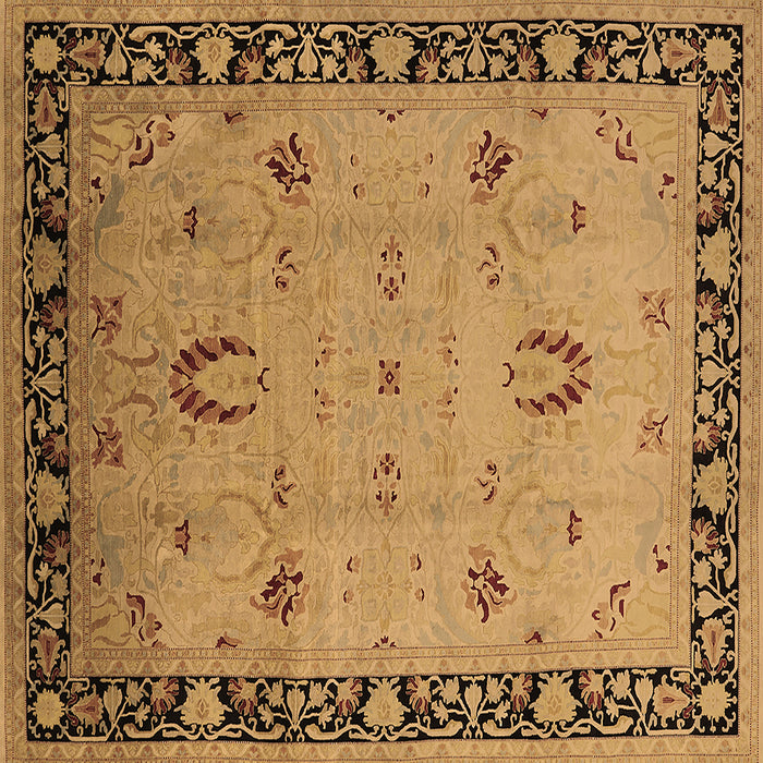 Square Machine Washable Oriental Brown Industrial Rug, wshurb3121brn