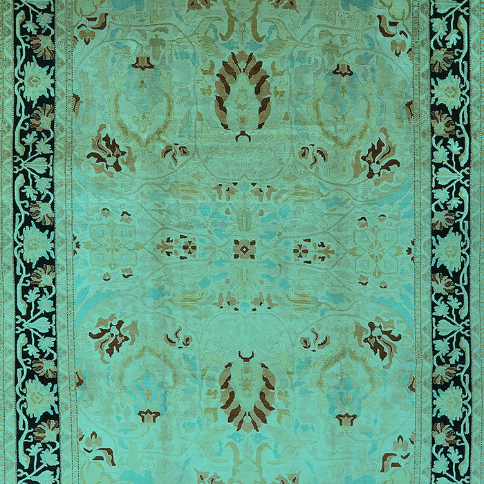 Machine Washable Oriental Turquoise Industrial Area Rugs, wshurb3121turq