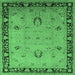 Square Oriental Emerald Green Industrial Rug, urb3121emgrn