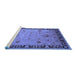 Sideview of Machine Washable Oriental Blue Industrial Rug, wshurb3121blu