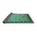 Sideview of Oriental Turquoise Industrial Rug, urb3121turq