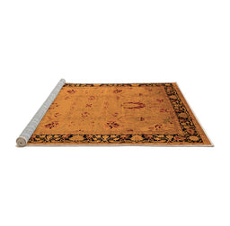 Sideview of Machine Washable Oriental Orange Industrial Area Rugs, wshurb3121org