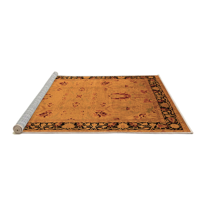 Sideview of Machine Washable Oriental Orange Industrial Area Rugs, wshurb3121org