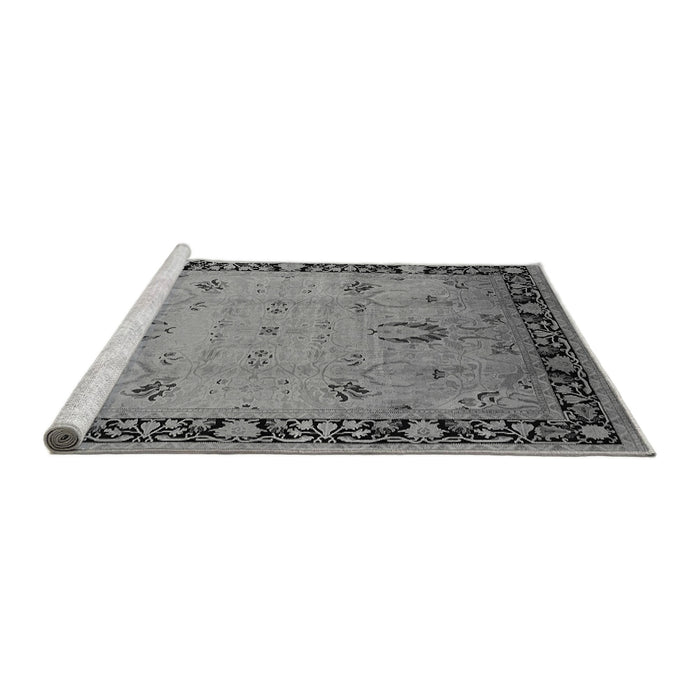 Sideview of Machine Washable Oriental Gray Industrial Rug, wshurb3121gry