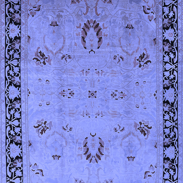 Machine Washable Oriental Blue Industrial Rug, wshurb3121blu