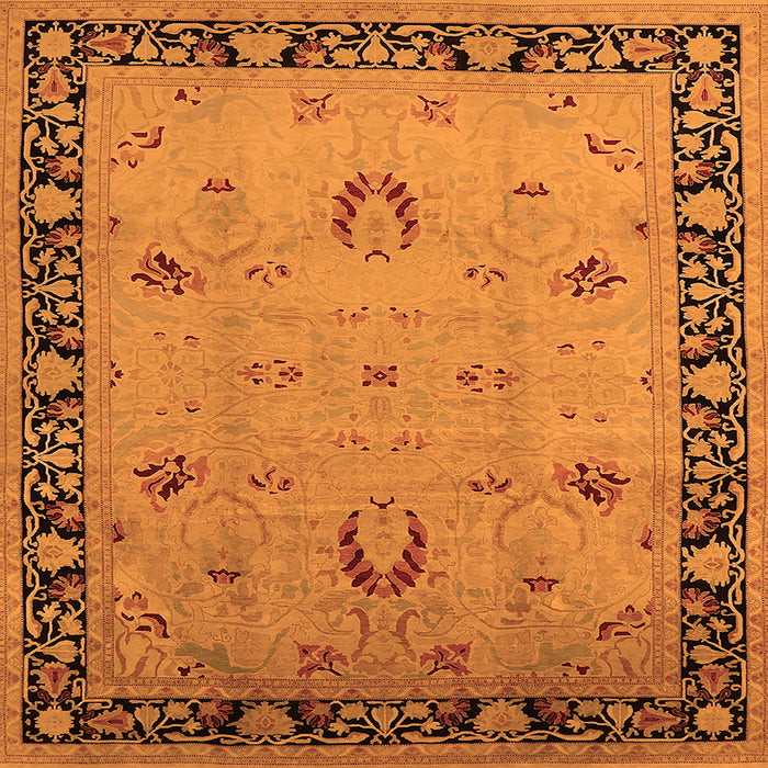 Square Oriental Orange Industrial Rug, urb3121org