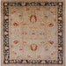 Square Mid-Century Modern Sienna Brown Oriental Rug, urb3121