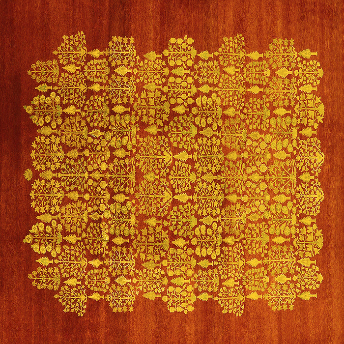 Square Oriental Yellow Industrial Rug, urb3122yw