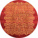 Round Oriental Orange Industrial Rug, urb3122org