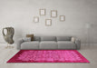 Machine Washable Oriental Pink Industrial Rug in a Living Room, wshurb3122pnk