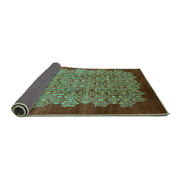 Sideview of Oriental Turquoise Industrial Rug, urb3122turq