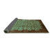 Sideview of Oriental Turquoise Industrial Rug, urb3122turq