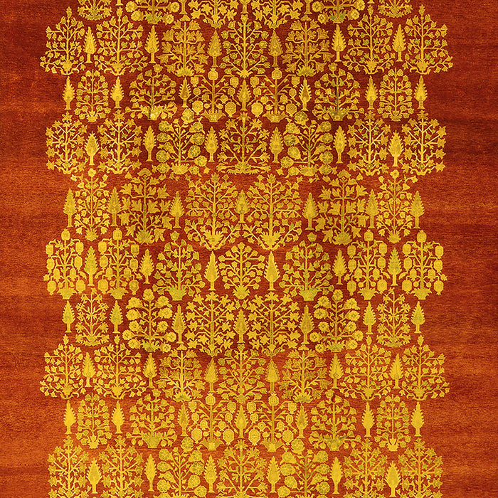 Machine Washable Oriental Yellow Industrial Rug, wshurb3122yw