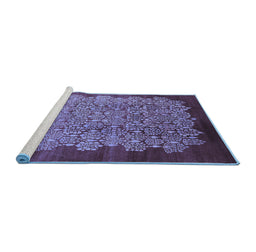 Sideview of Machine Washable Oriental Blue Industrial Rug, wshurb3122blu