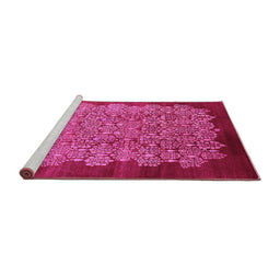 Sideview of Machine Washable Oriental Pink Industrial Rug, wshurb3122pnk