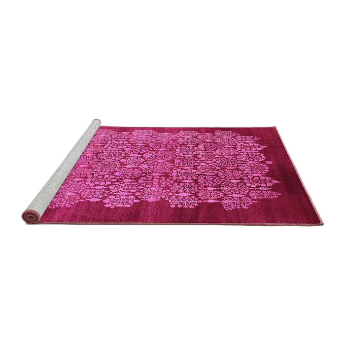 Sideview of Machine Washable Oriental Pink Industrial Rug, wshurb3122pnk