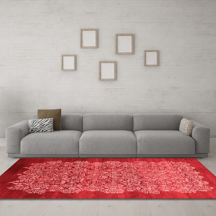 Industrial Red Washable Rugs