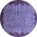 Round Oriental Blue Industrial Rug, urb3122blu