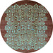 Round Oriental Light Blue Industrial Rug, urb3122lblu