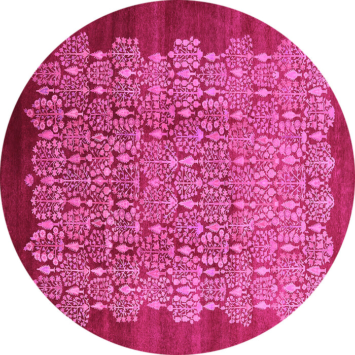 Round Oriental Pink Industrial Rug, urb3122pnk