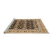 Sideview of Machine Washable Industrial Modern Sangria Brown Rug, wshurb3123